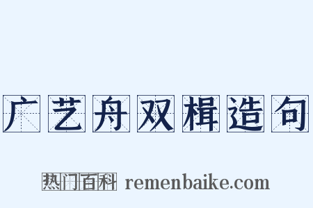 广艺舟双楫造句是什么意思的图片